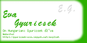 eva gyuricsek business card